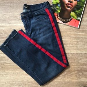 Halogen Tuxedo Stripe Straight Crop Jeans